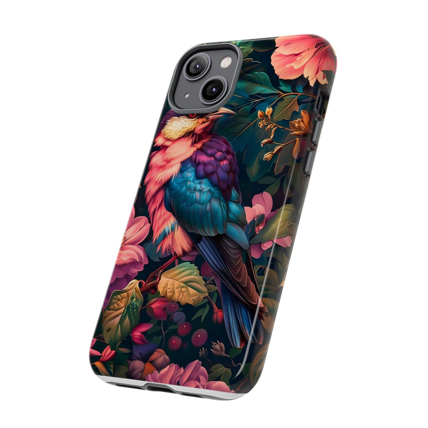 Tough Cases: Vibrant Tropical Bird Phone Case, Floral Smartphone Cover, Nature Lover Gift, Boho Phone Accessory, Cute Bird Case