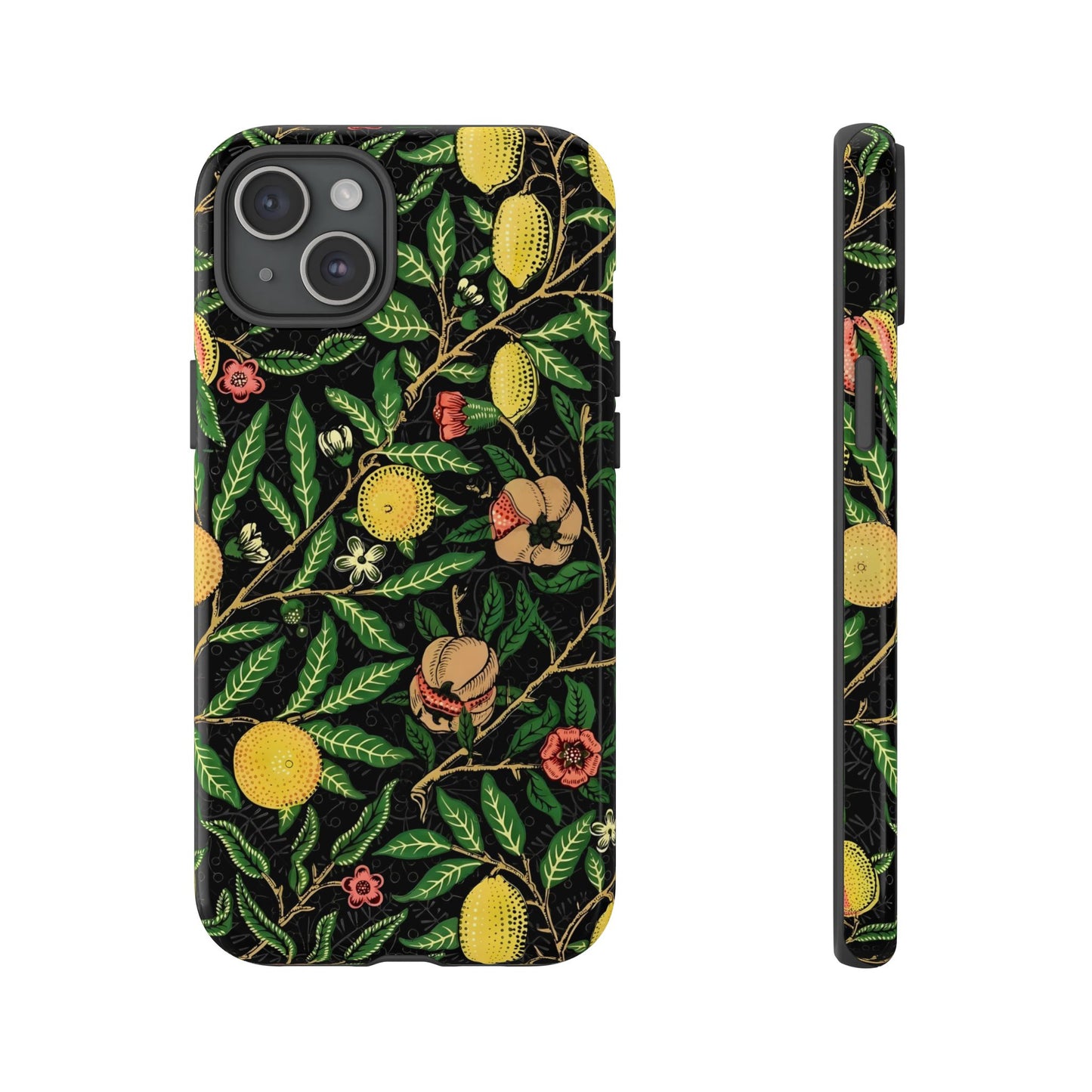Tough Cases Phone Case, Floral Phone Cover, Tough Phone Protection, Gift for Plant Lovers, Black Background, Eco-Friendly Design