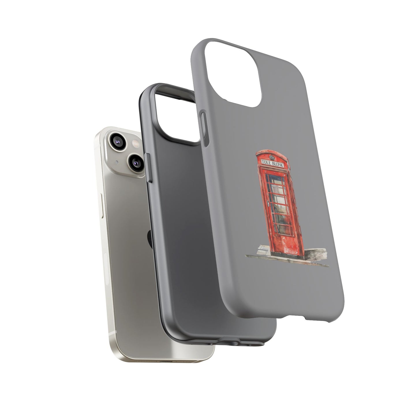 Red Phone Booth Phone Case, Vintage Style Case, Tough Cases for Gifts, Quirky Phone Accessories, Travel Lover's Gift
