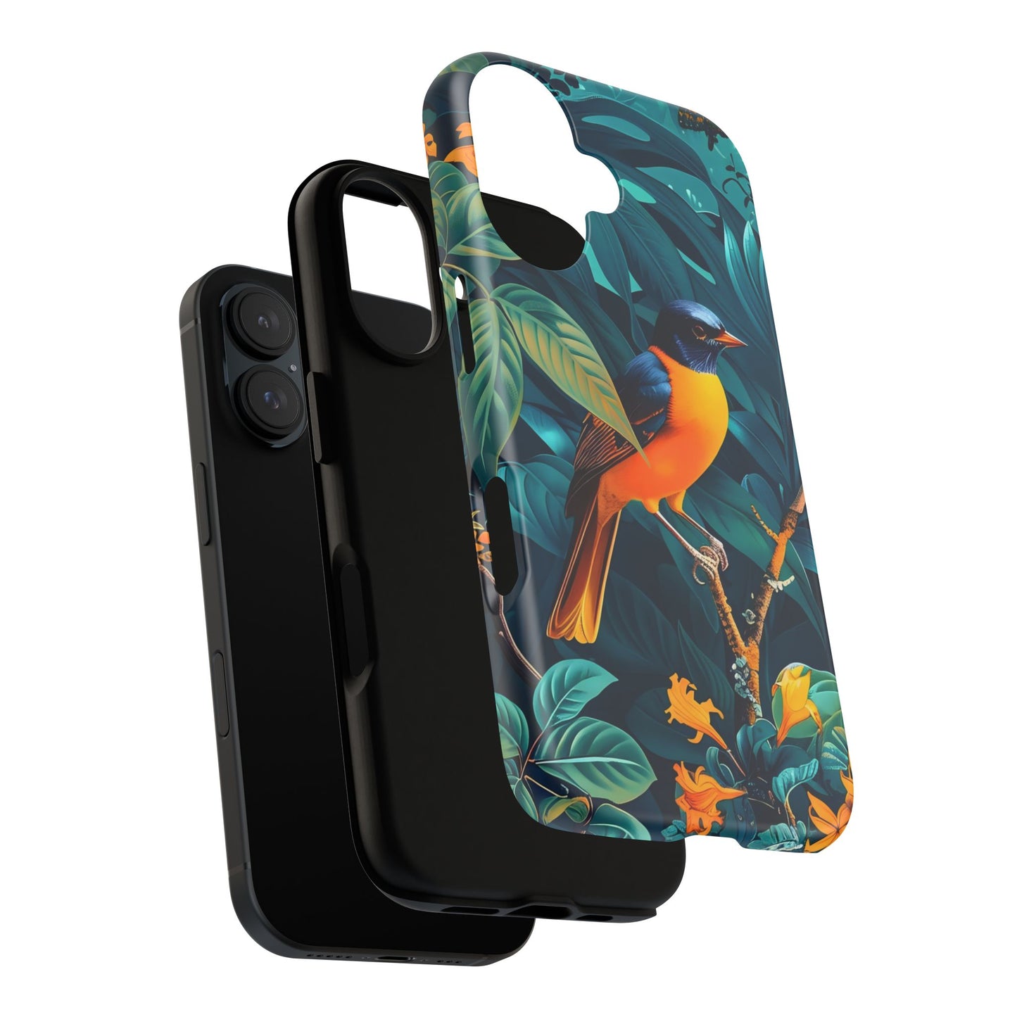 Tough Cases: Vibrant Bird Phone Case, Nature Lover Gift, Eco-Friendly Cover, Floral Design, Spring Decor
