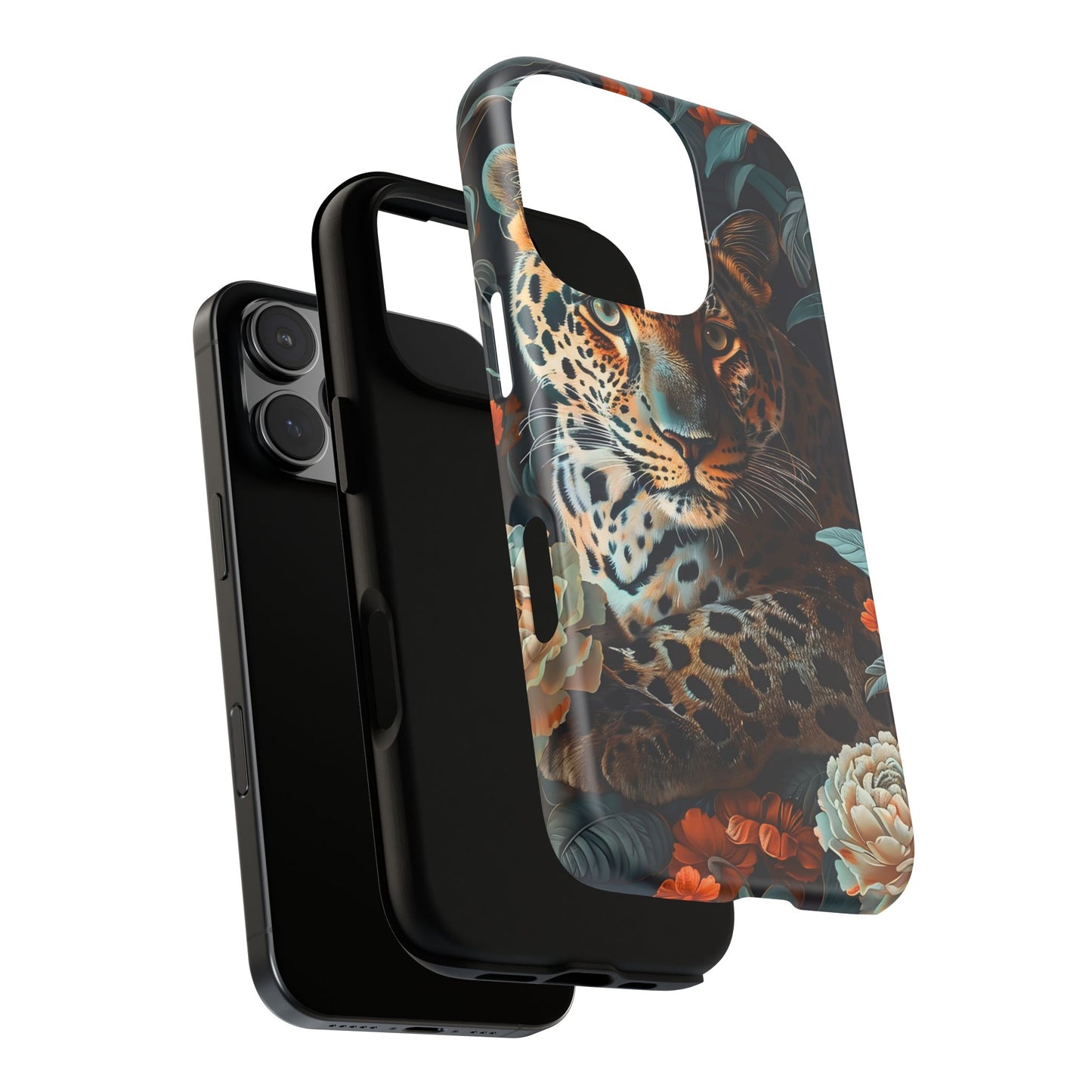 Wildlife Phone Case with Leopard Design | Tough Cases, Animal Prints, Floral Phone Cover, Gift for Nature Lovers, Unique Phone Accessories