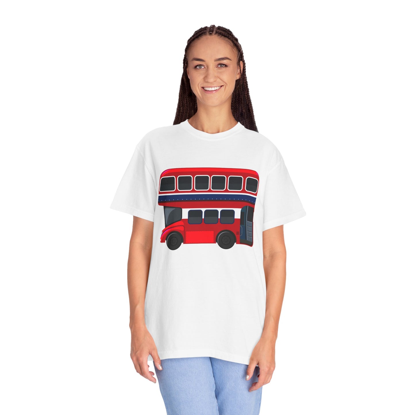 Unisex Garment-Dyed T-shirt - All Aboard! The Classic London Double-Decker