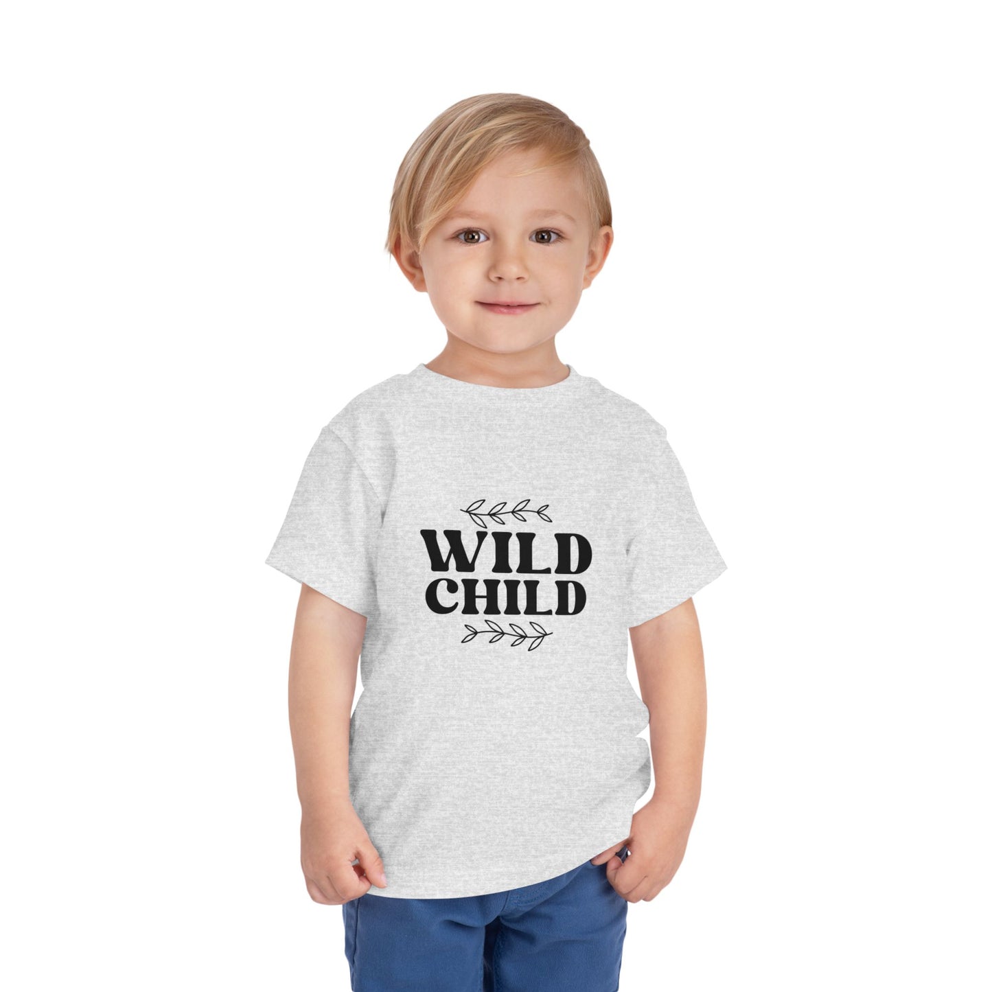 Toddler Tee - Wild Child Boho Retro Typography Design - Fun & Playful Short Sleeve Shirt