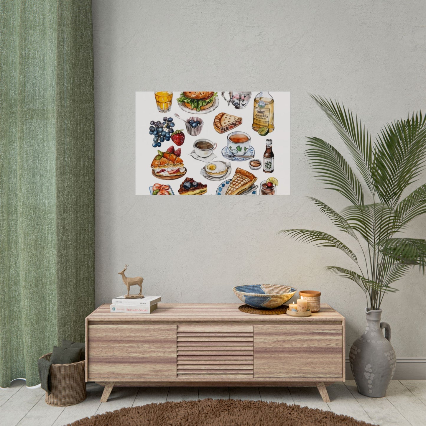 Foodie Wall Art Print, Kitchen Decor, Gourmet Food Poster, Culinary Art for Food Lovers, Cafe Aesthetic Home Decor