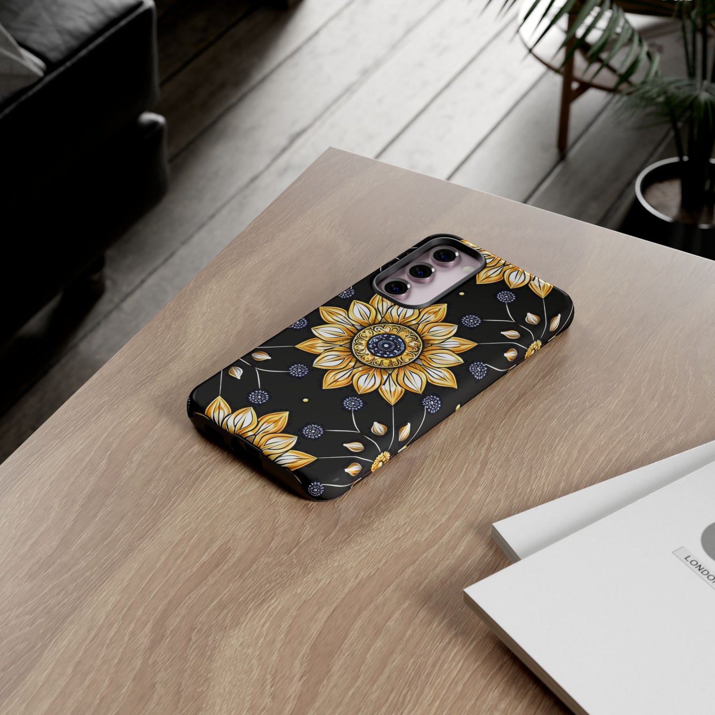 Floral Phone Case with Mandala Design, Tough Cases for iPhone & Samsung, Boho Style, Gift for Her, Unique Accessories