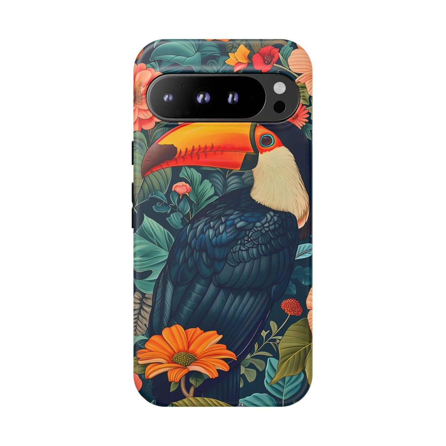 Tropical Toucan Phone Case - Cute Animal Design, Nature Lover Gift, Floral Pattern, Bird Lover Accessory, Summer Vibes