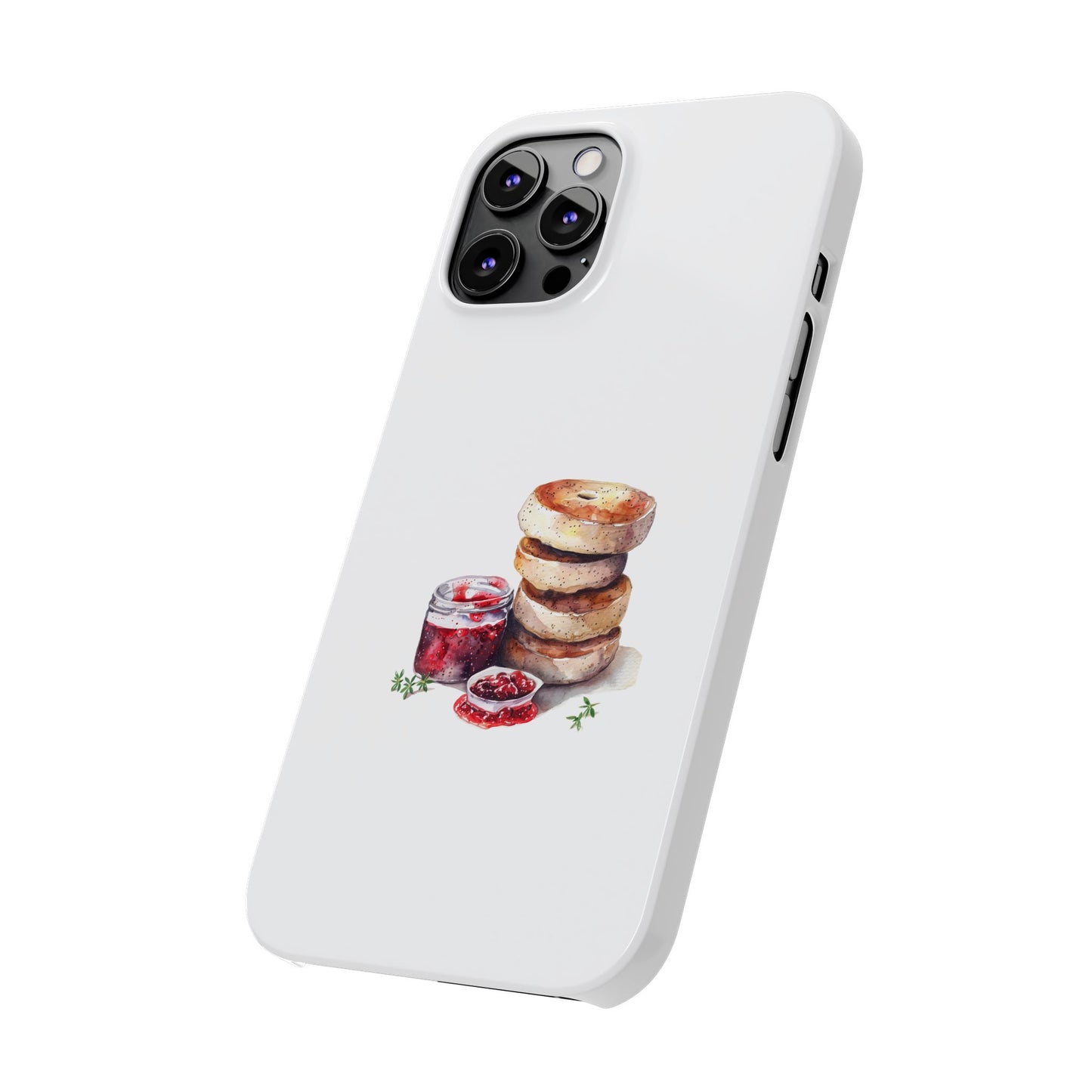 Artisan Bagel Phone Case, Cute Slim Phone Cover, Foodie Gift, Stylish Cell Case, Breakfast Lover's Accessory