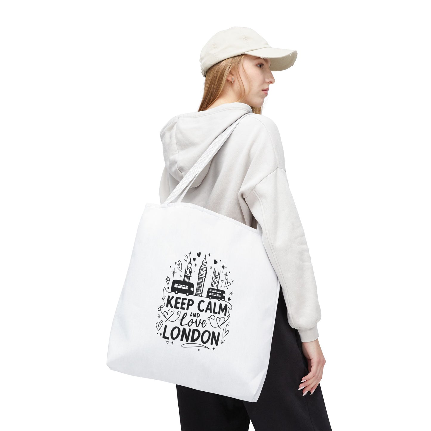 Keep Calm Tote Bag | London City Art | Travel Accessory, Gift for London Lovers, Cute Shopping Bag, Stylish Beach Tote, Stylish Durable Bag