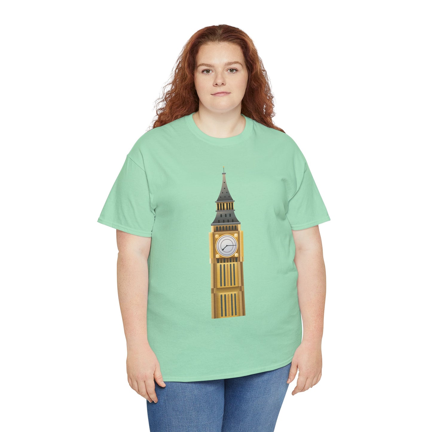Unisex Heavy Cotton Tee - Towering Time Big Ben and British Heritage