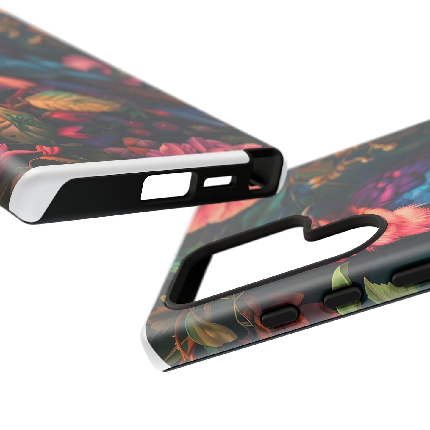 Tough Cases: Vibrant Tropical Bird Phone Case, Floral Smartphone Cover, Nature Lover Gift, Boho Phone Accessory, Cute Bird Case