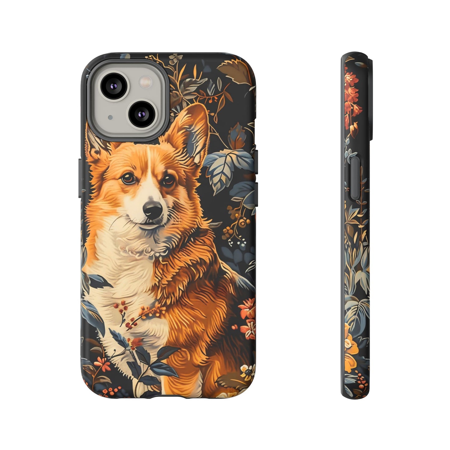 Corgi Floral Phone Case - Tough Cases for Dog Lovers, Cute Pet Accessories, Gift for Dog Owners, Floral Design, Personalized Tech Cover