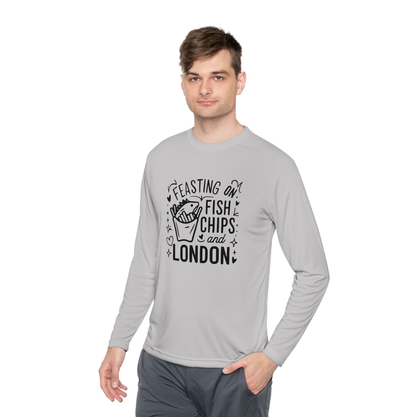 Unisex Lightweight Long Sleeve Tee - Fish Chips and London
