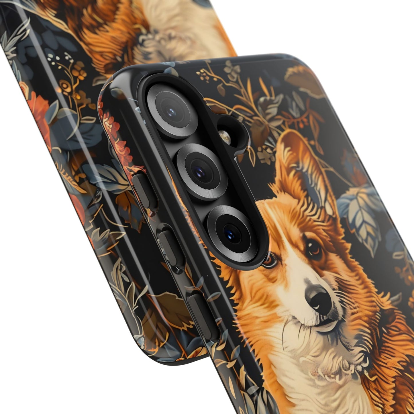 Corgi Floral Phone Case - Tough Cases for Dog Lovers, Cute Pet Accessories, Gift for Dog Owners, Floral Design, Personalized Tech Cover