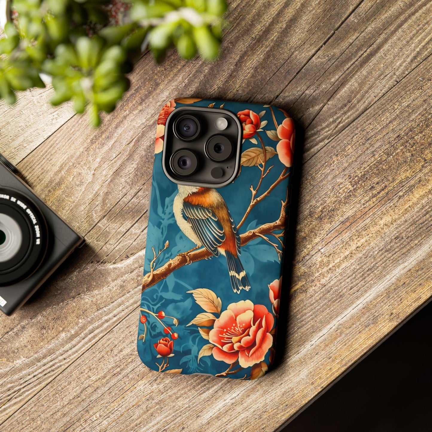 Bird & Floral Phone Case, Tough Cases for Nature Lovers, Gift for Her, Customizable Design, Vibrant Tech Accessories