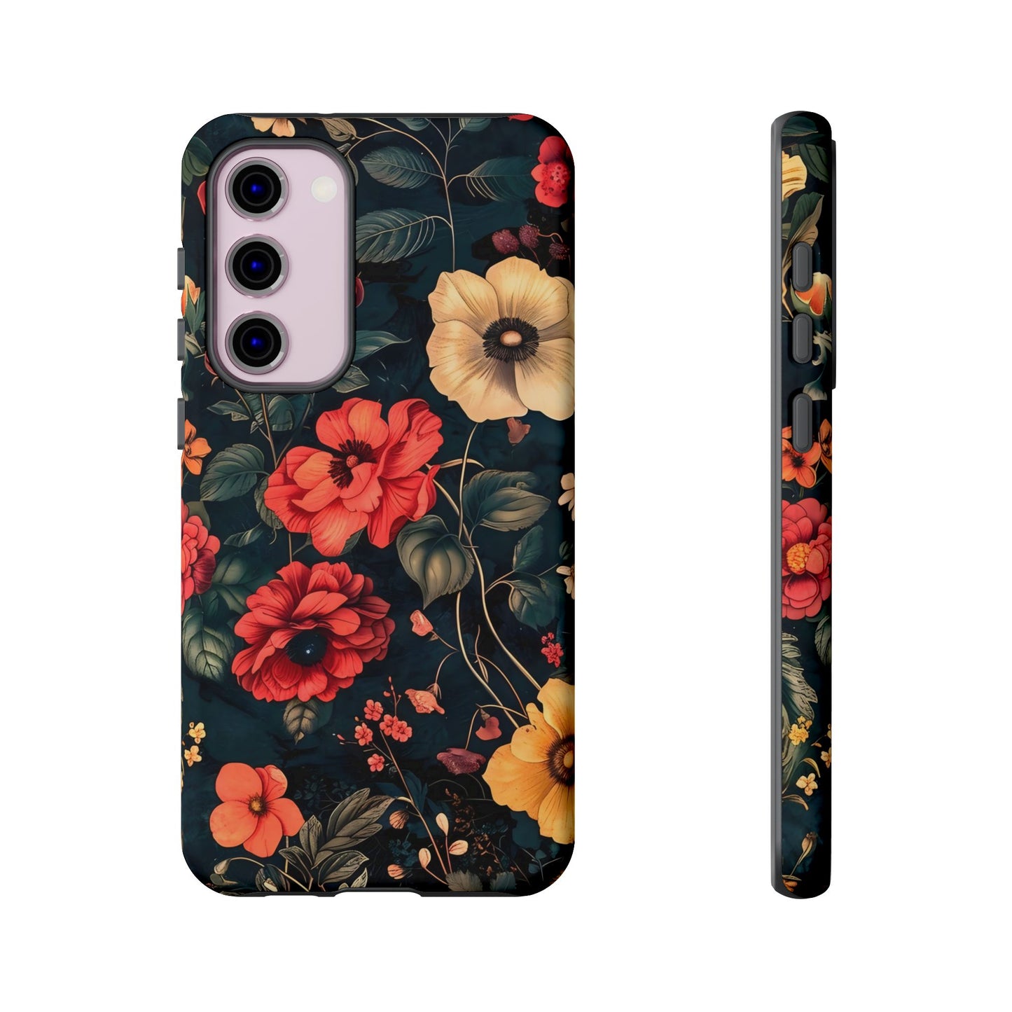 Floral Phone Case, Tough Cases, Flower Motif, Protective Cover, Gift for Her, Floral Design, Spring Accessory