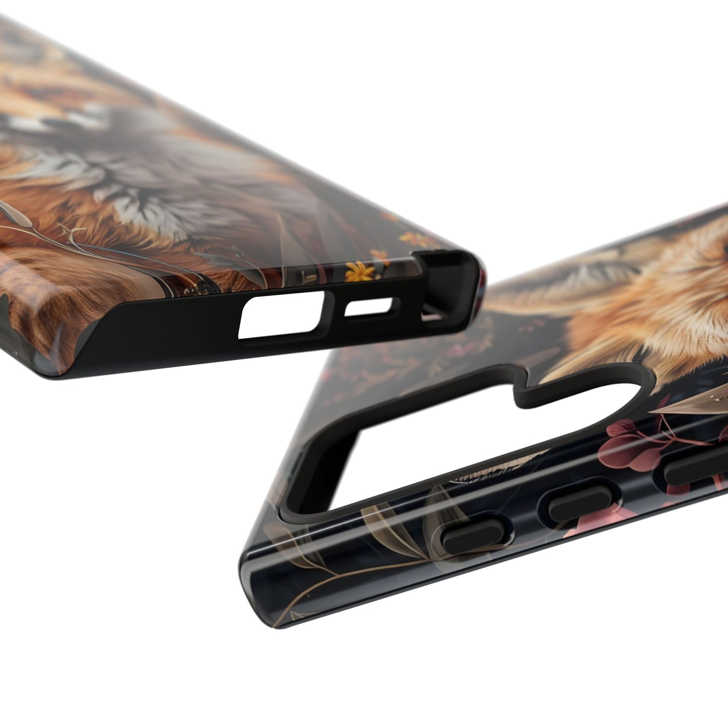 Fox Floral Phone Case, Tough Cases for Animal Lovers, Nature Themed Gift, Cute Phone Cover, Wild Fox Protector