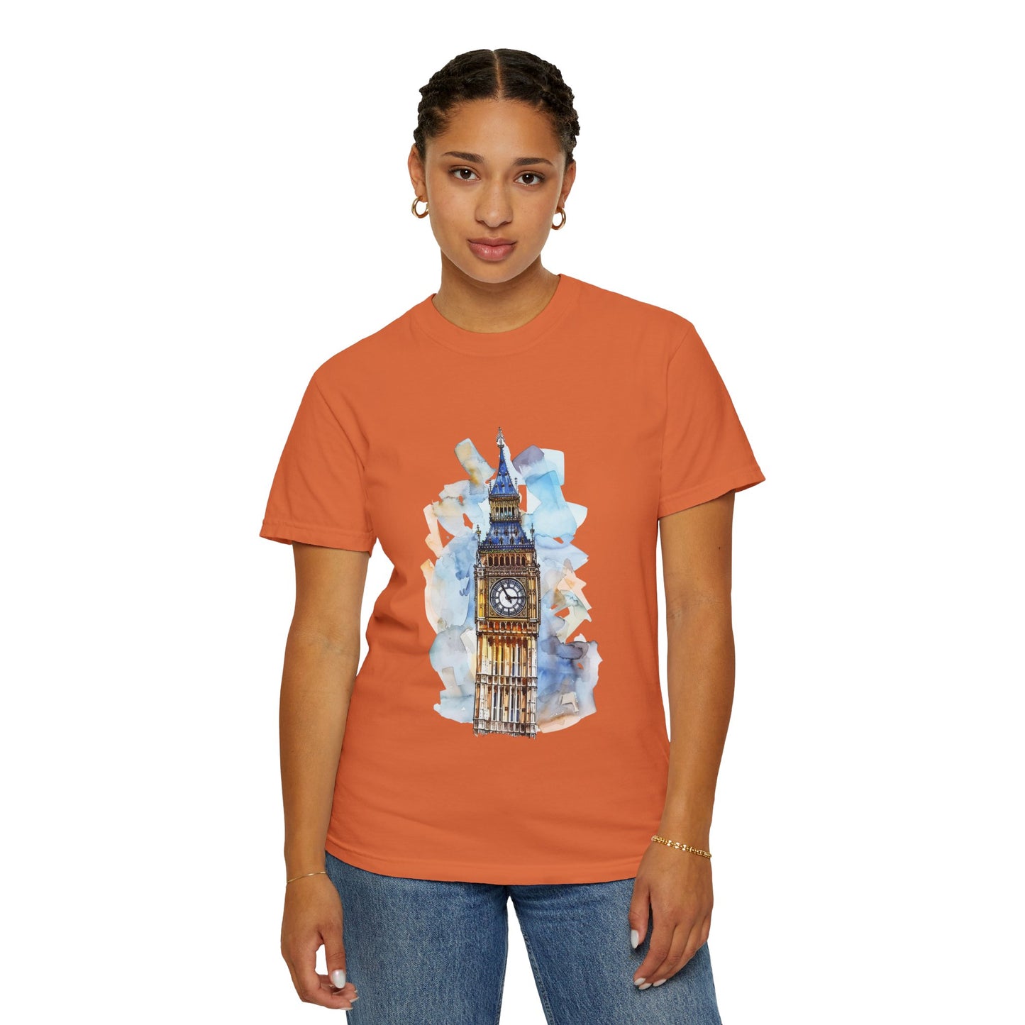 Unisex Garment-Dyed T-shirt - Iconic Big Ben Clock Tower Design