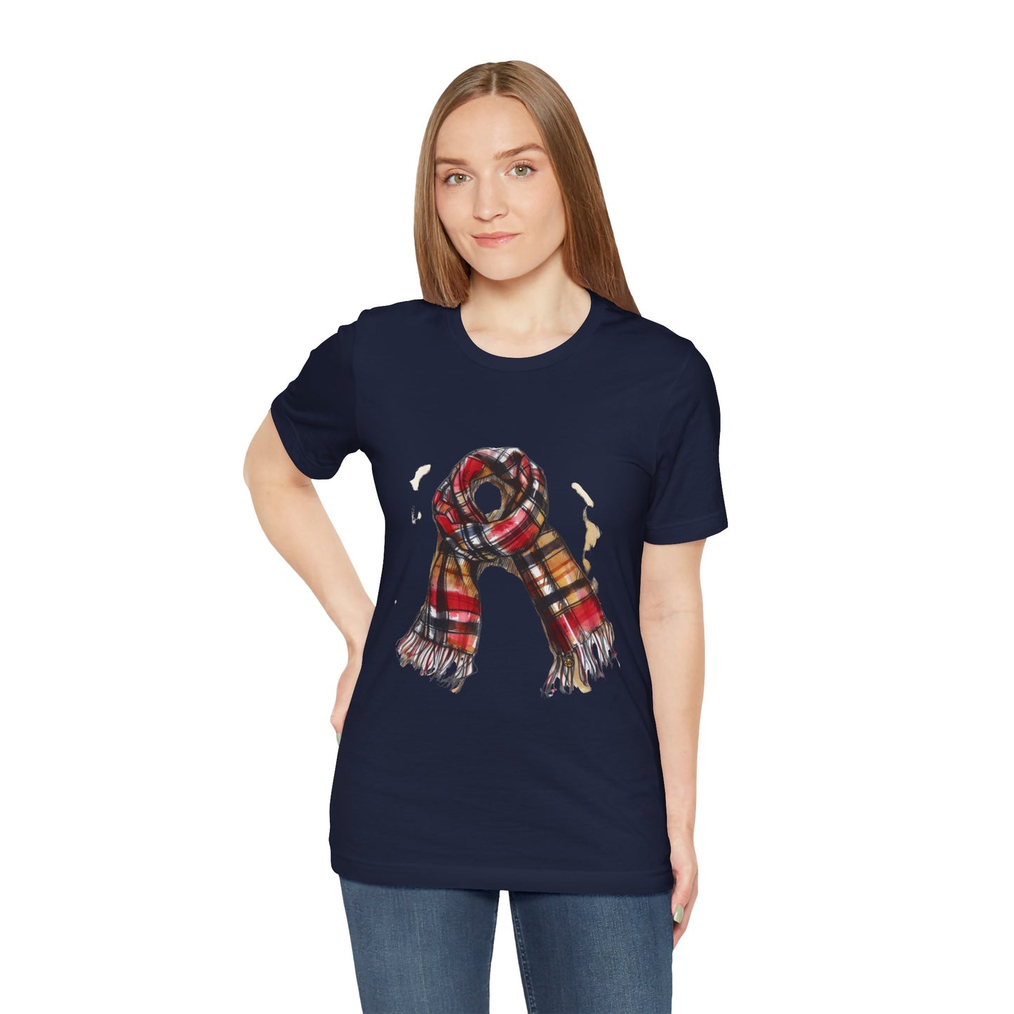 Unisex Jersey Short Sleeve Tee - Classic British Plaid Scarf Design