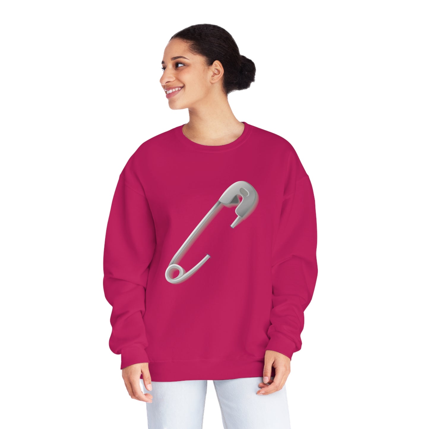 Unisex NuBlend® Crewneck Sweatshirt - Minimalist Safety Pin Design