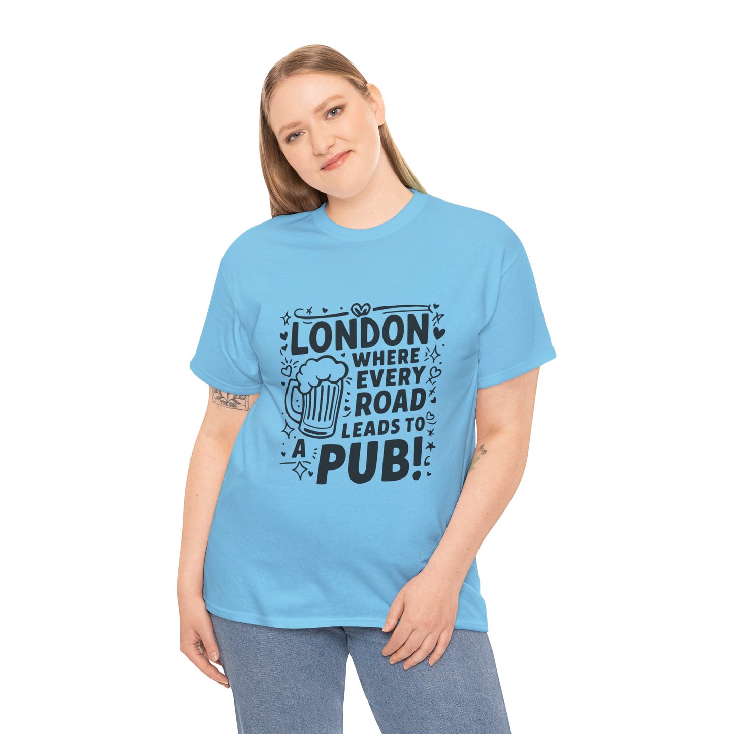 Unisex Heavy Cotton Tee - London's Pub Leading Roads