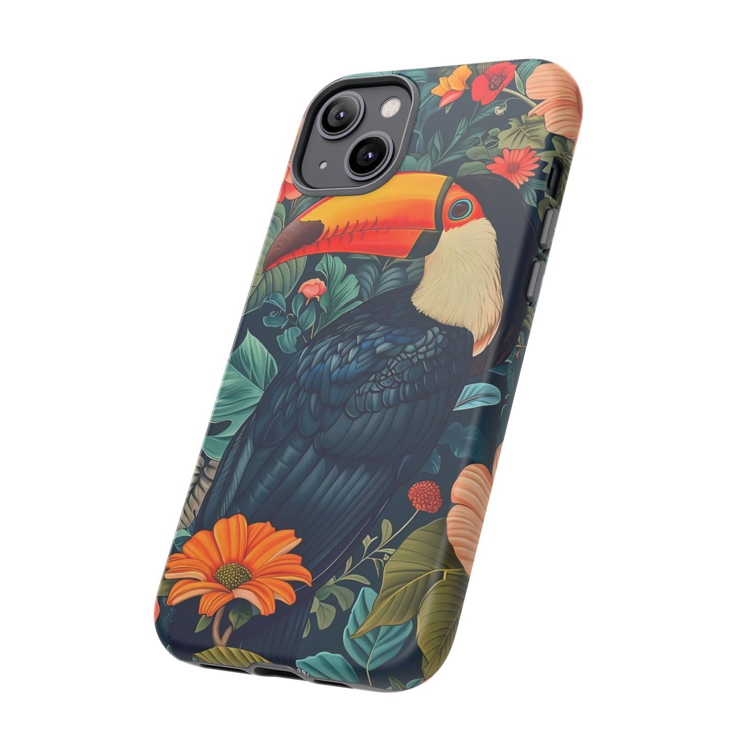 Tropical Toucan Phone Case - Cute Animal Design, Nature Lover Gift, Floral Pattern, Bird Lover Accessory, Summer Vibes