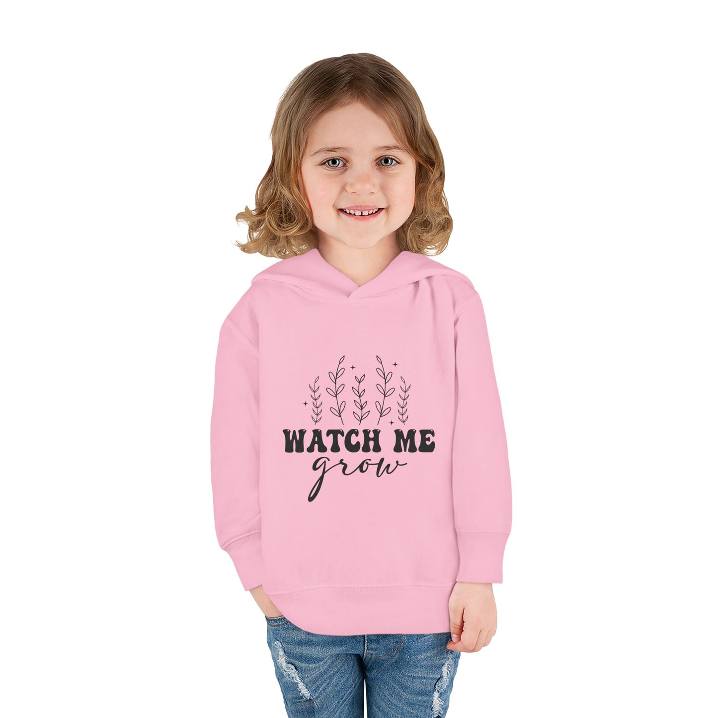 Toddler Pullover Fleece Hoodie - "Watch Me Grow" - Cozy Kids Sweatshirt