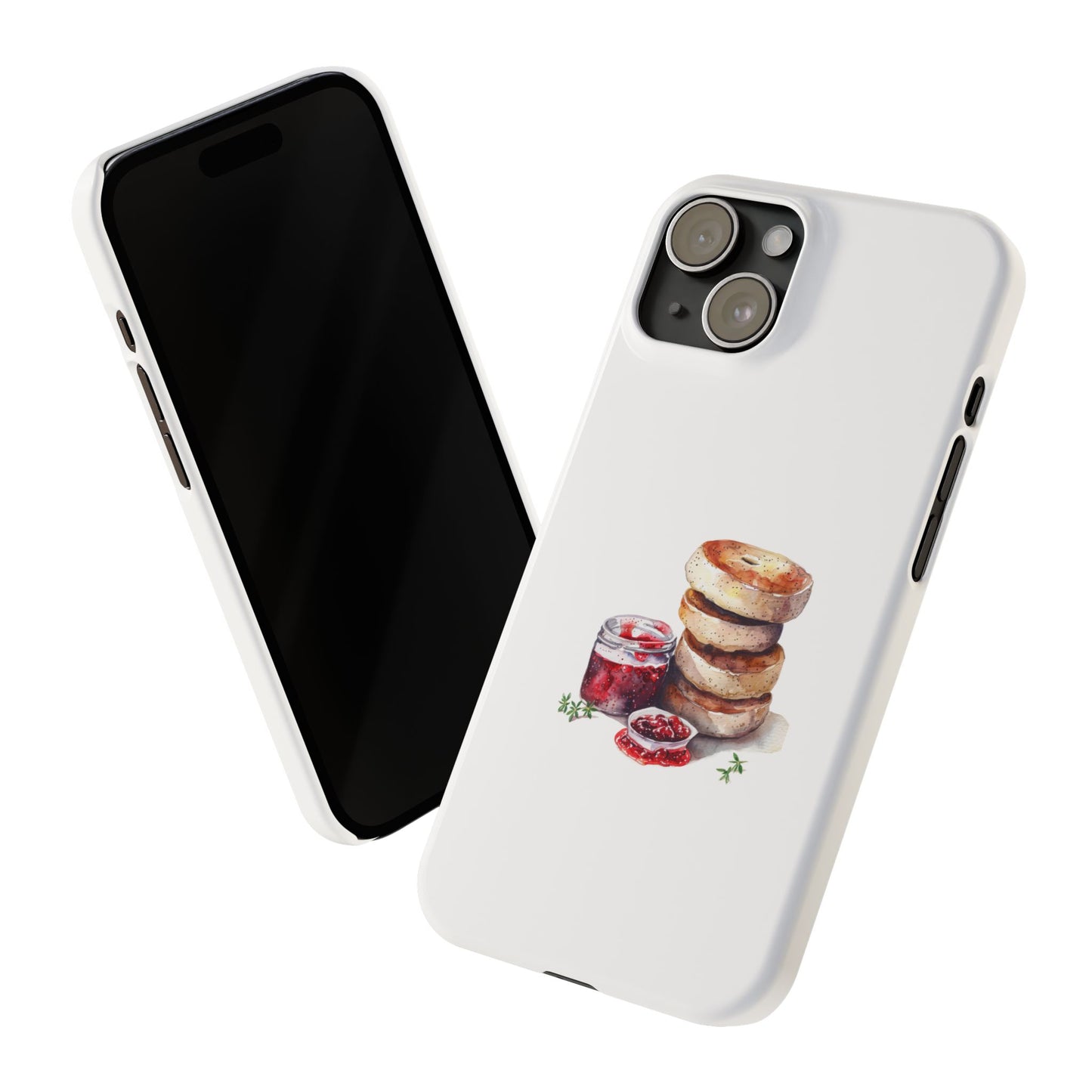Artisan Bagel Phone Case, Cute Slim Phone Cover, Foodie Gift, Stylish Cell Case, Breakfast Lover's Accessory