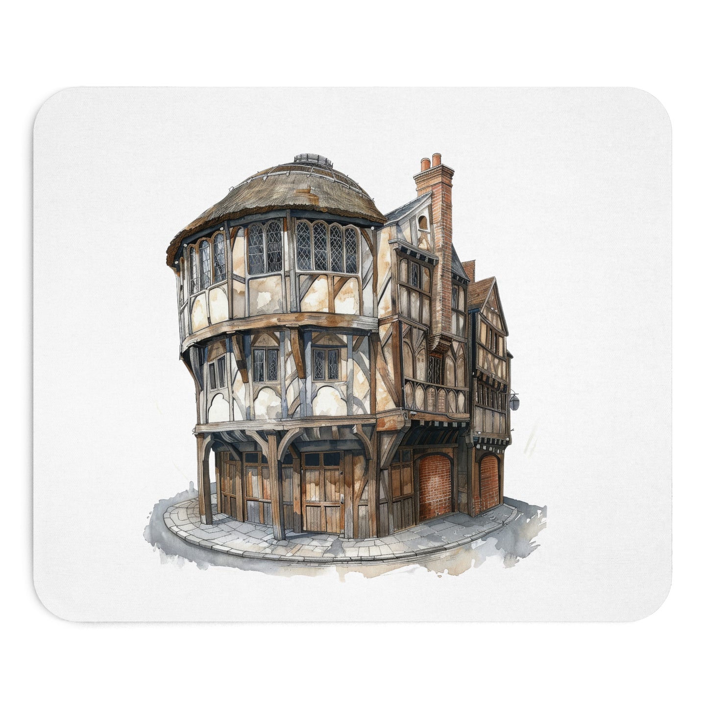 Charming Tudor House Mouse Pad | Functional Office Decor, Gift for Home Office, Gamer, Workstation Accessory, Unique Desk Gift