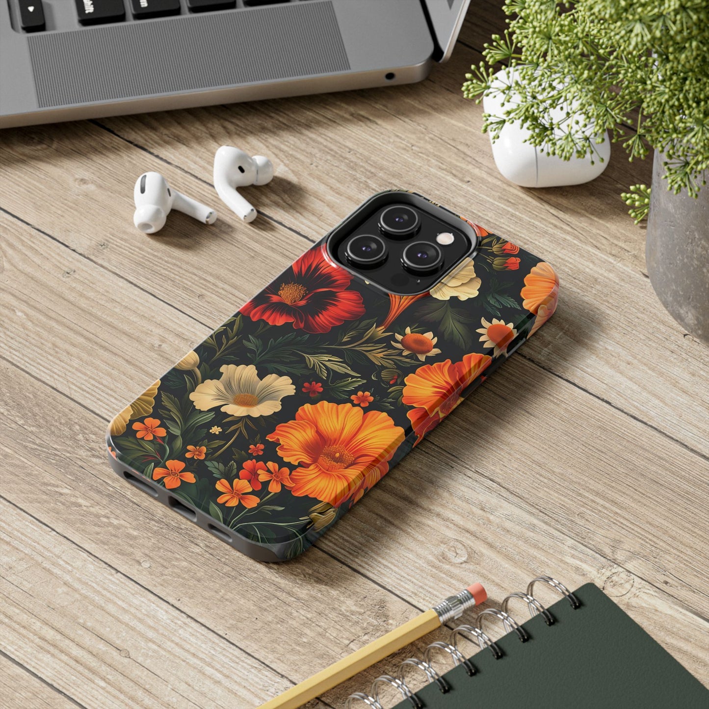 Vibrant Floral Tough Phone Case | Durable Phone Cover | Gift for Her | Spring Accessory | Stylish Tech Protection
