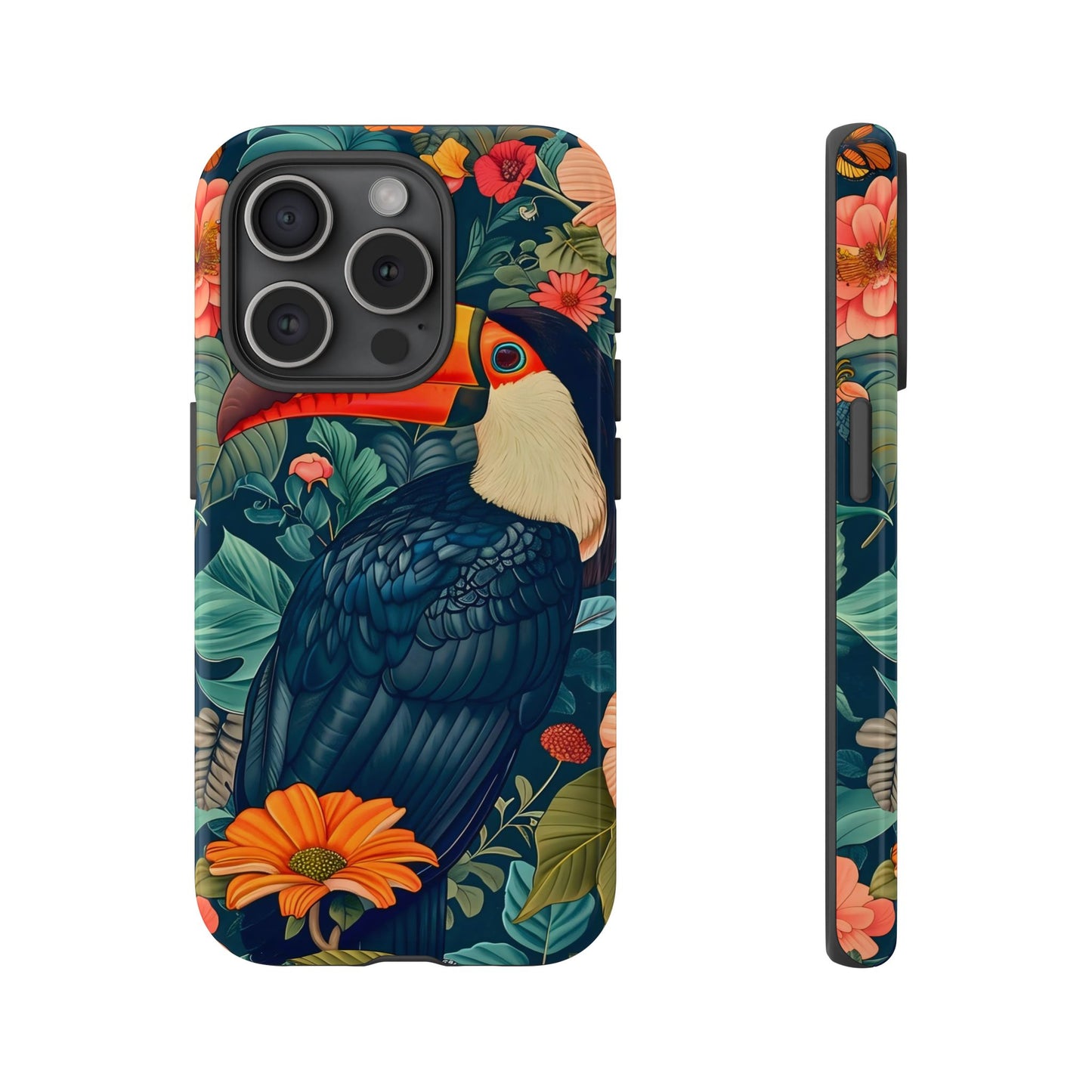 Tropical Toucan Phone Case - Cute Animal Design, Nature Lover Gift, Floral Pattern, Bird Lover Accessory, Summer Vibes