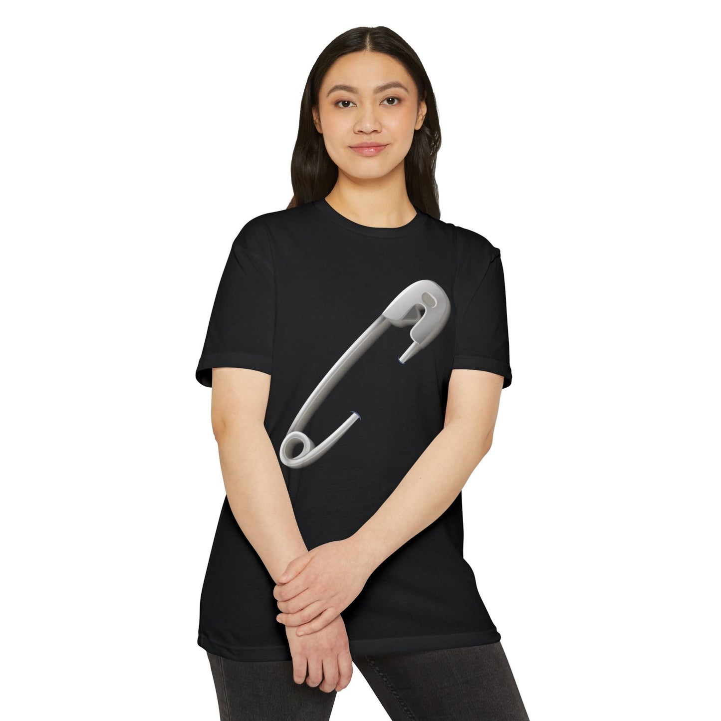 Unisex CVC Jersey T-shirt - Minimalist Safety Pin Design