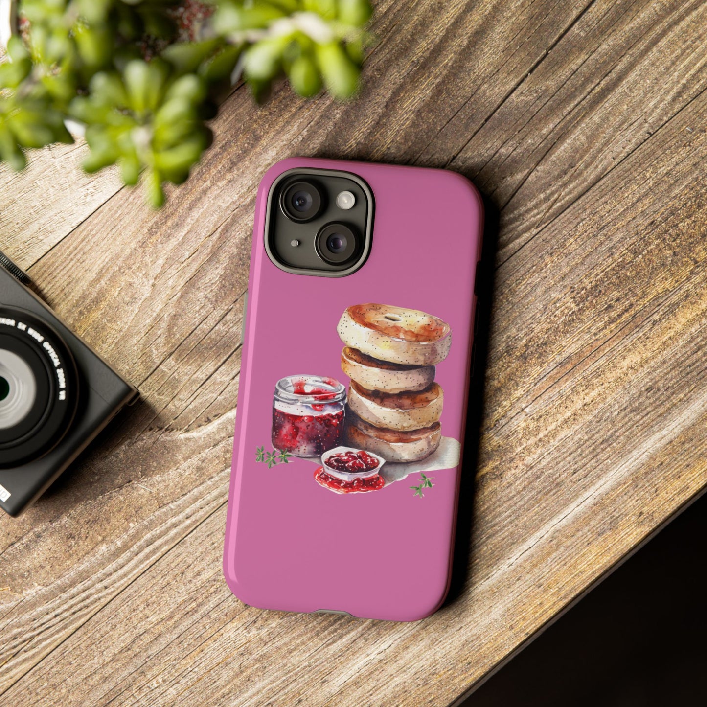 Cute Bagel Phone Case, Tough Cases for Food Lovers, Unique Gifts for Foodies, Phone Accessories for Breakfast Lovers, Fun and Stylish Cases