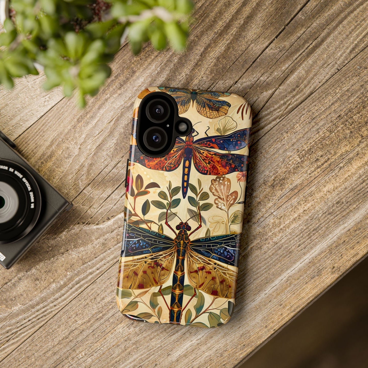 Vintage Dragonfly Phone Case, Nature Inspired, Tough Cases, Eco-Friendly Gift, Bohemian Style, Insect Design