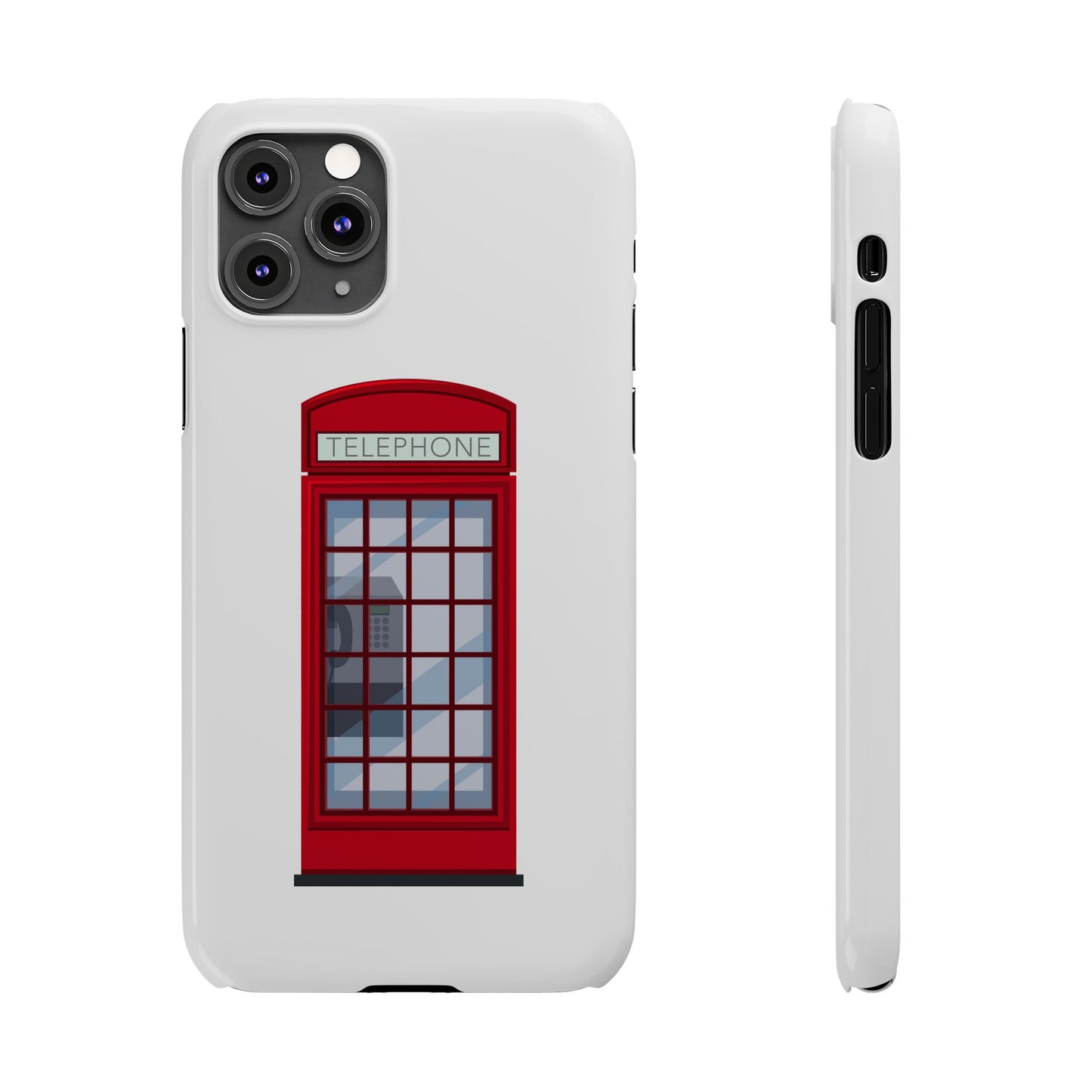 British Phone Booth Slim Phone Cases, Retro Phone Case for Travelers, Cool Cellphone Accessory, Gift for Brits, London Theme Tech Gear