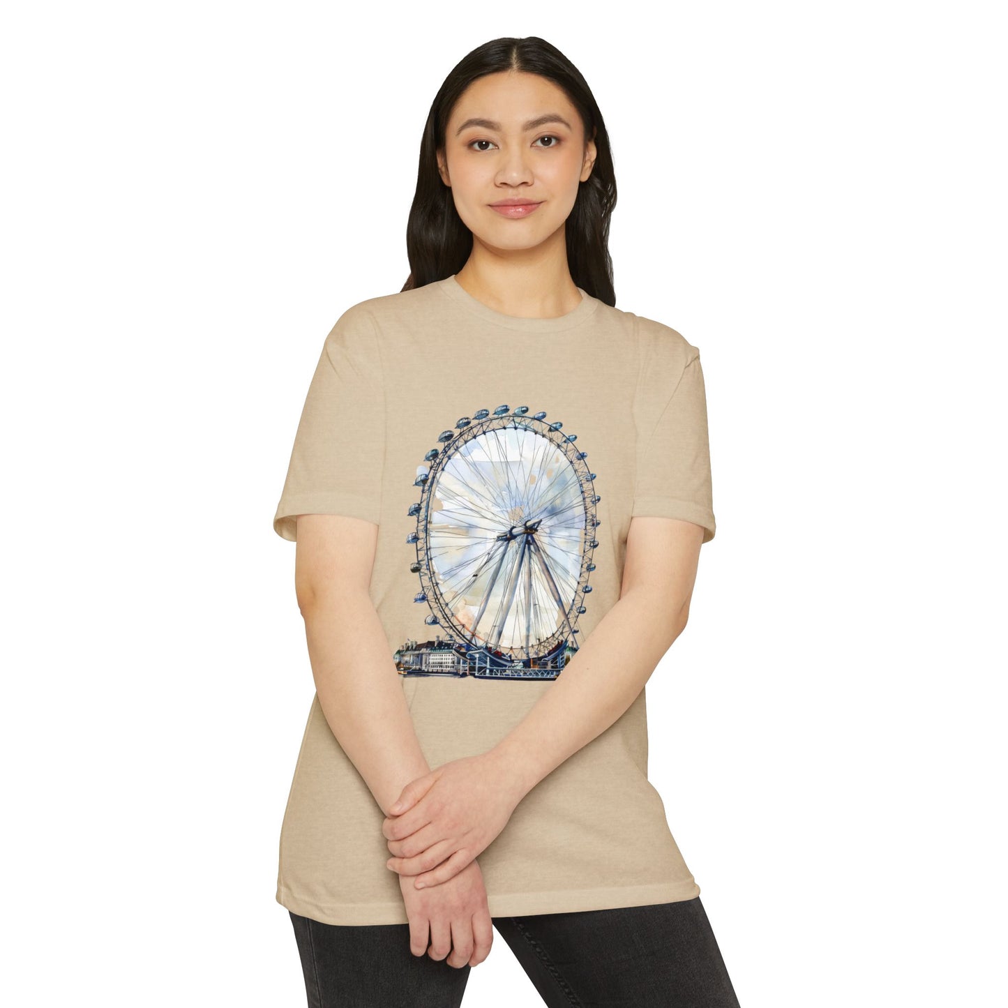 Unisex CVC Jersey T-shirt - London Eye - Iconic Ferris Wheel