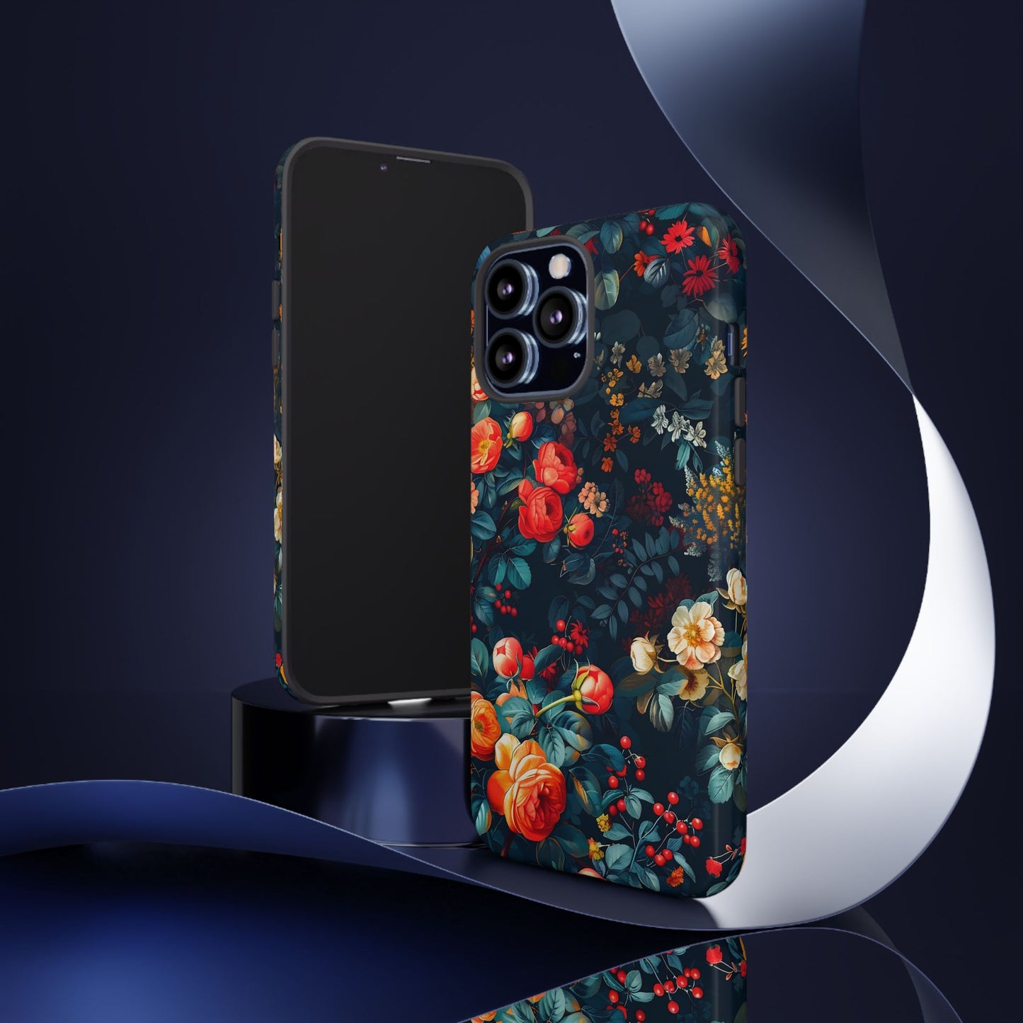 Floral Phone Case - Tough Cases, iPhone Protection, Elegant Floral Design, Gift for Her, Stylish Tech Accessory