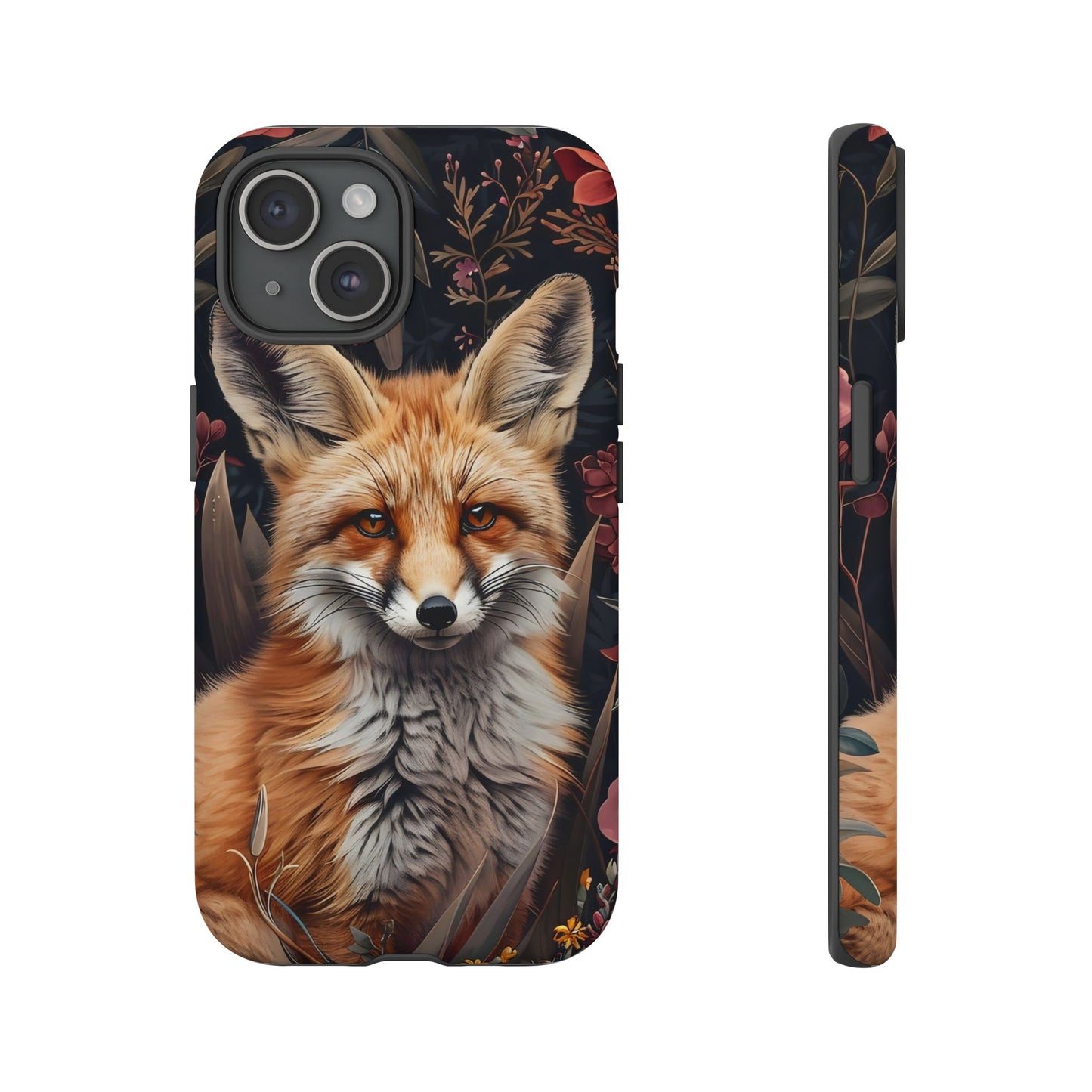 Fox Floral Phone Case, Tough Cases for Animal Lovers, Nature Themed Gift, Cute Phone Cover, Wild Fox Protector