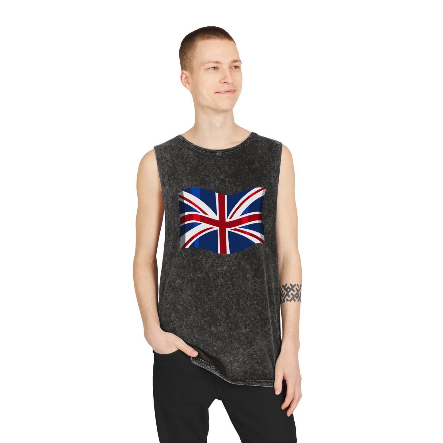 Unisex Stonewash Tank Top - Classic UK Flag Design - Union Jack