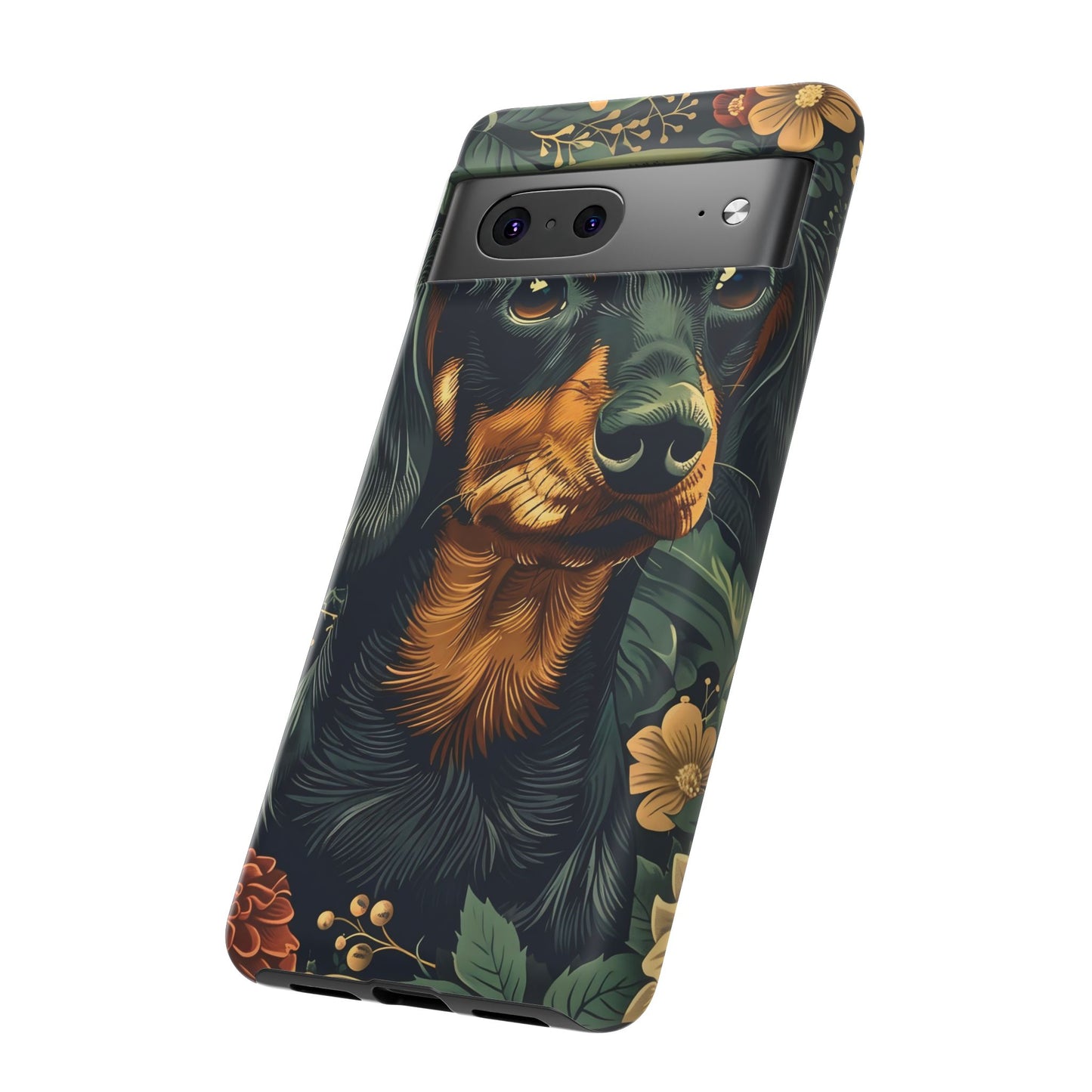Dachshund Phone Case, Floral Pet Phone Cover, Dog Lover Gift, Tough Phone Case, Custom Dachshund Design, Unique Dog Owner Accessory