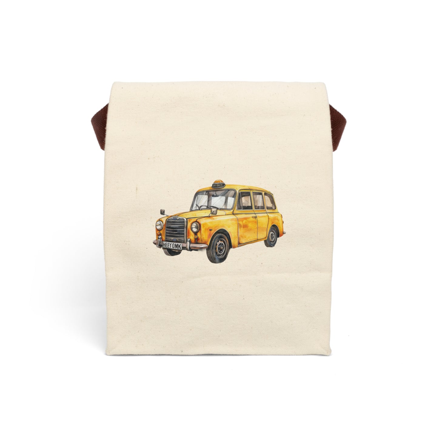 Yellow taxi Canvas Lunch Bag With Strap