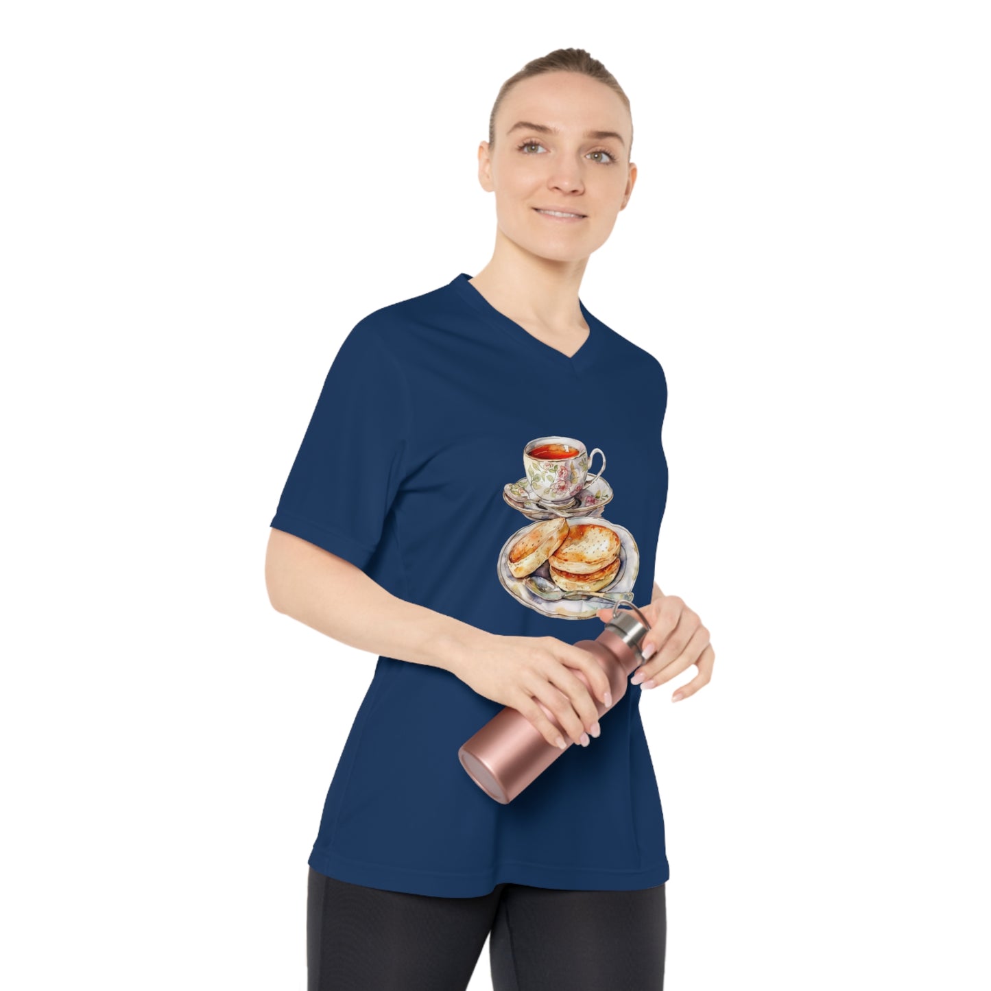 Women's Performance V-Neck T-Shirt - Rustic Food Design Wall Art