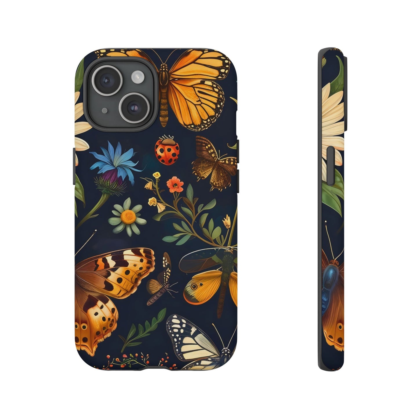 Nature-Inspired Phone Case | Floral Butterfly Design, Tough Phone Cover, Gift for Nature Lovers, Cute Butterfly Case, Home Decor
