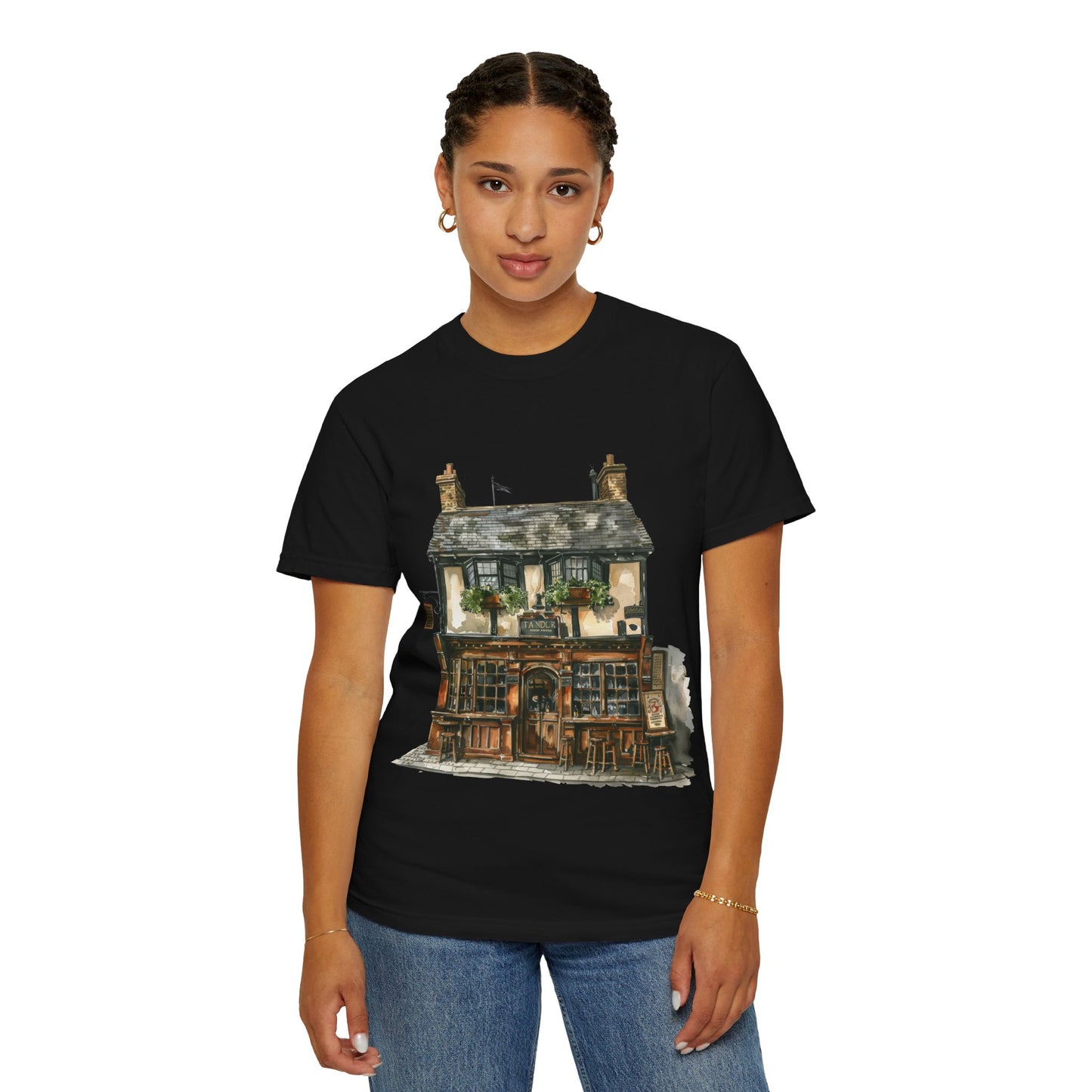Unisex Garment-Dyed T-shirt - From Thatched Roofs to Stone Walls - British Village Houses