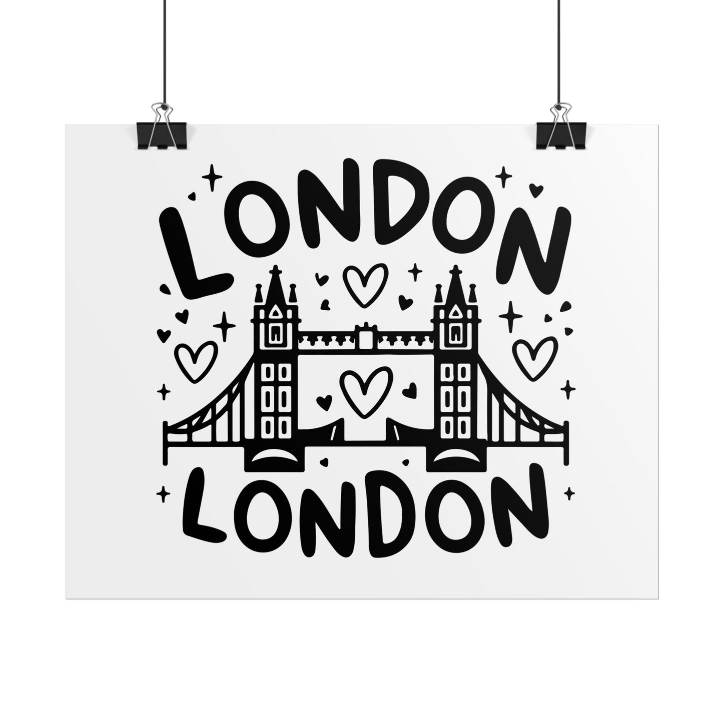 Charming London Rolled Poster for Home Decor, Wall Art, Travel Gift, Office Wall Decor, London Themed Decoration