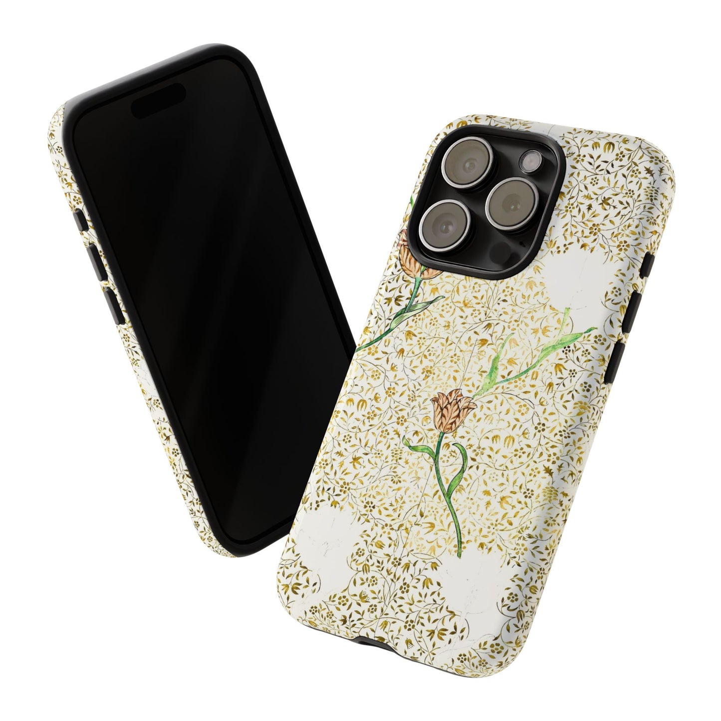 Elegant Floral Phone Case, Tough Cases for iPhone, Stylish Smartphone Cover, Protection with Floral Art, Unique Gift for Her