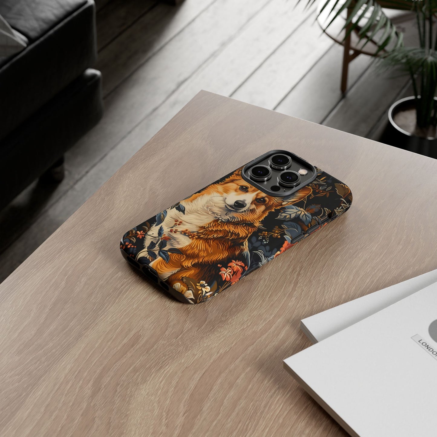 Corgi Floral Phone Case - Tough Cases for Dog Lovers, Cute Pet Accessories, Gift for Dog Owners, Floral Design, Personalized Tech Cover