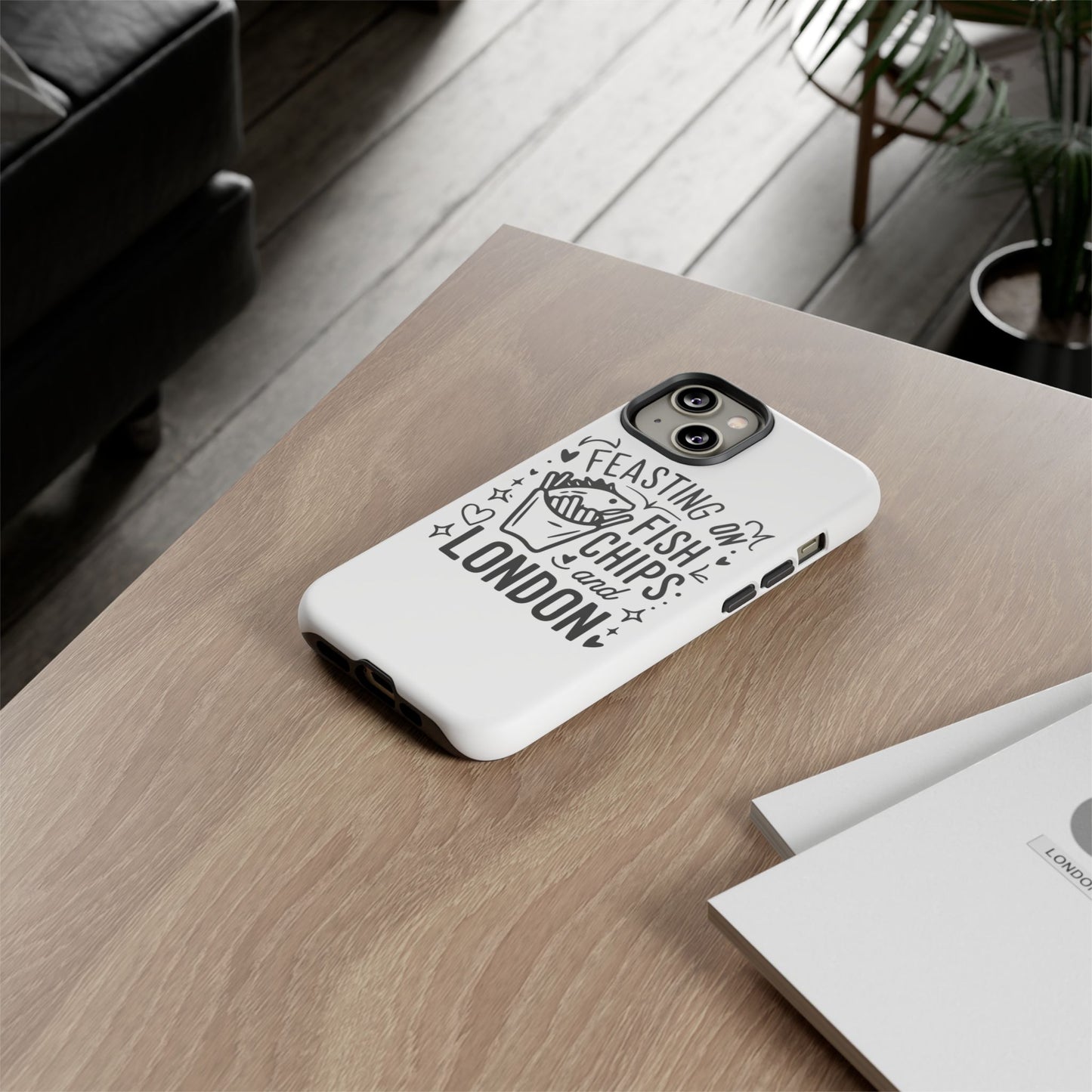 London Fish & Chips Phone Case | Fun Gift for Foodies, Travel Lovers, London Souvenir, Unique Accessories, Personalization Option