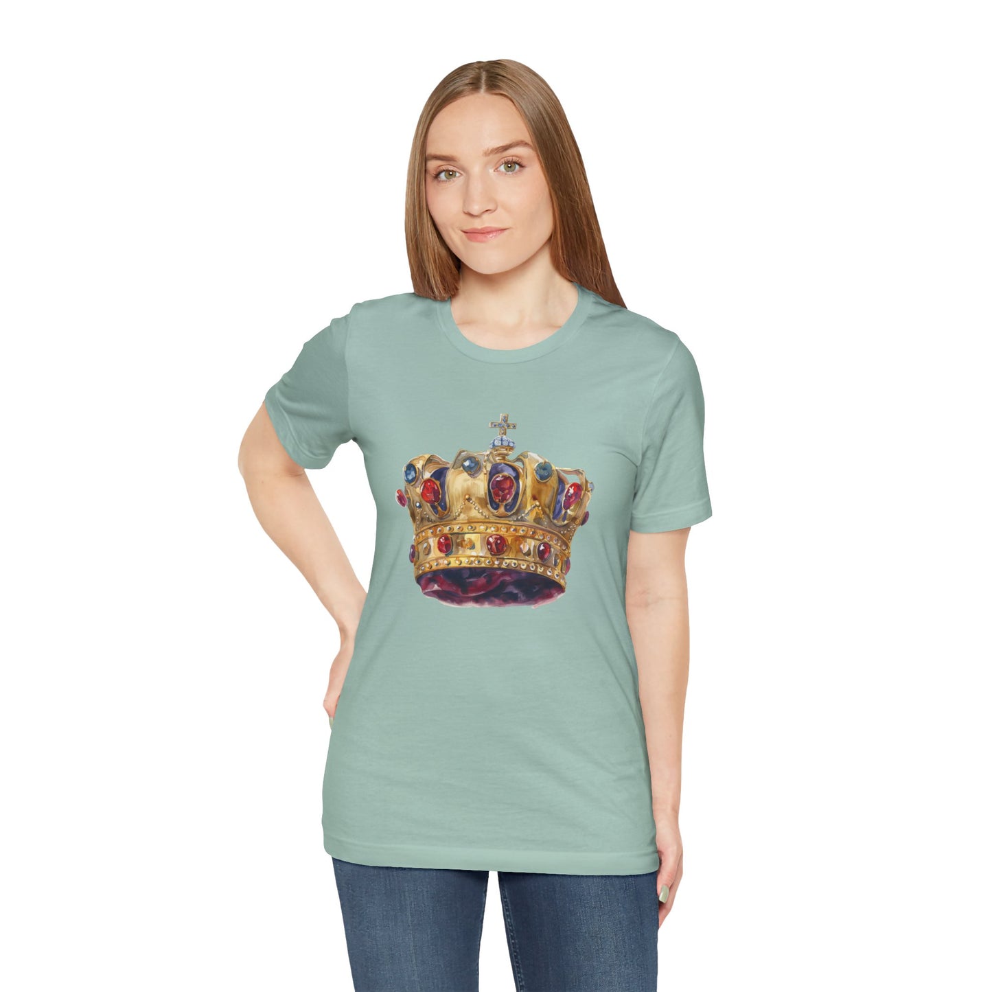 Unisex Jersey Short Sleeve Tee - British Royal Crown Design