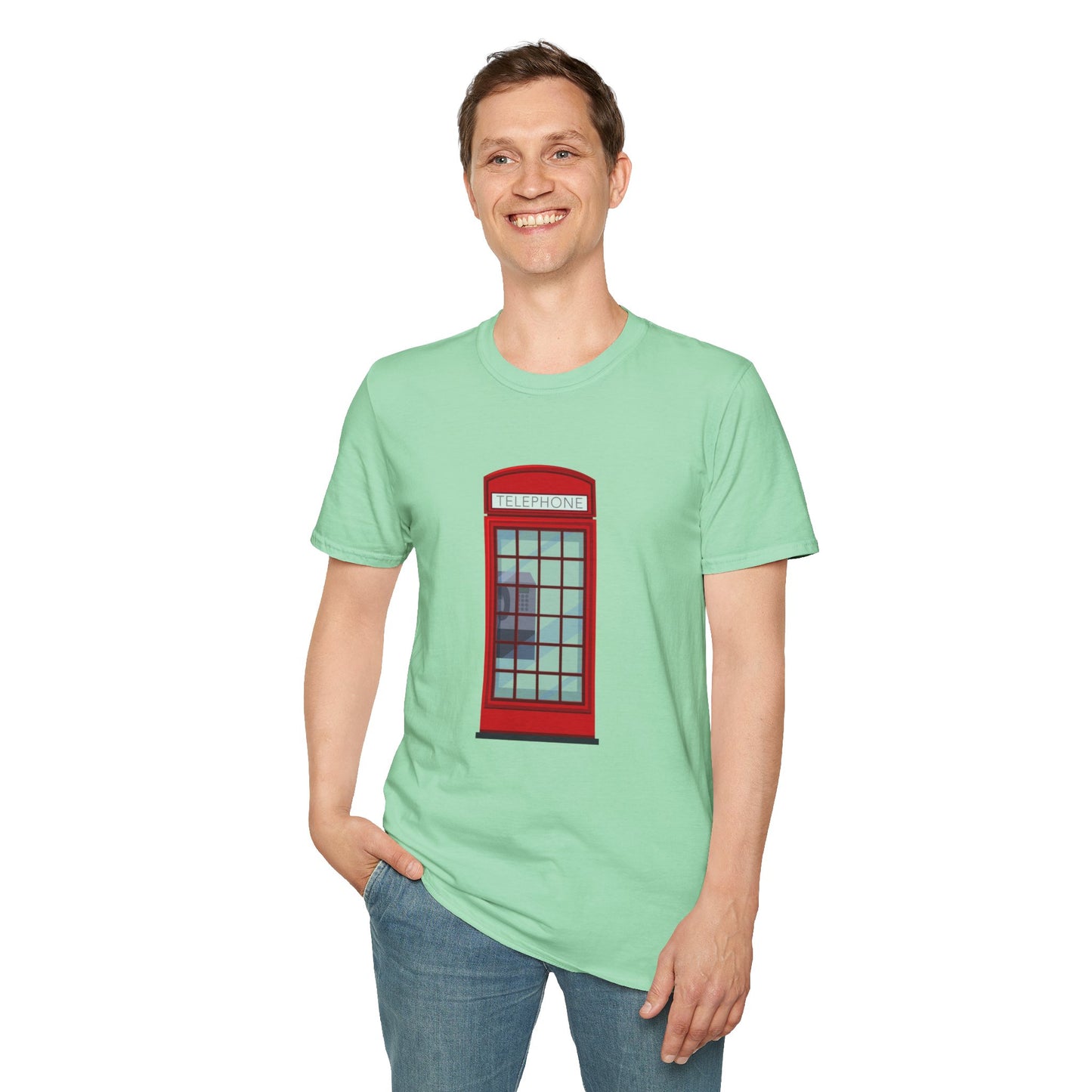 Unisex Softstyle T-Shirt - Iconic British Red Telephone Kiosk