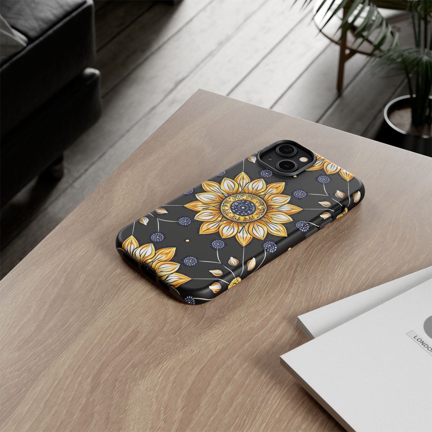 Floral Phone Case with Mandala Design, Tough Cases for iPhone & Samsung, Boho Style, Gift for Her, Unique Accessories